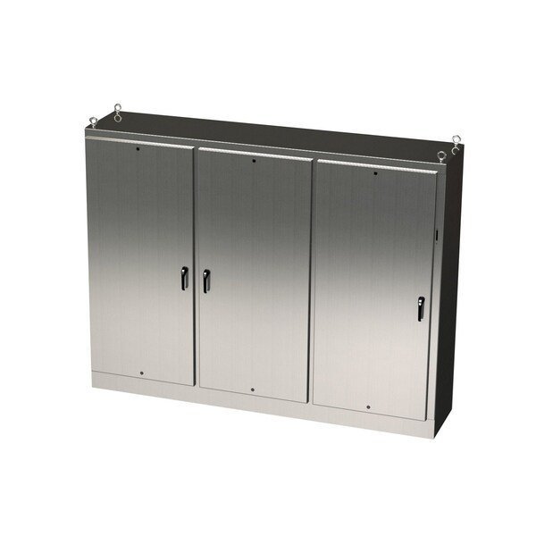 316 Stainless Steel Enclosure, 84 in H, 117-1/2 in W, 18 in D, NEMA 3R, 4, 4X, 12, 13, Hinged, Saginaw Control & Engineering, Mfr#: SCE-84XM3EW18SS6